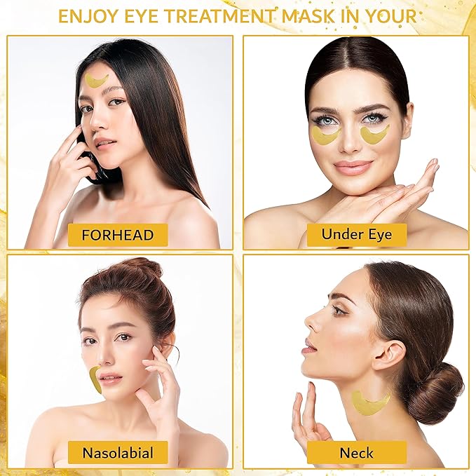 32 Pairs 24K Gold Under Eye Patches - Dark Circle & Puffy Eye Treatment - Anti-Aging Hydrogel for Wrinkle Reduction & Skin Rejuvenation - Reduces Wrinkles & Freshens Skin-Velvo Beauty