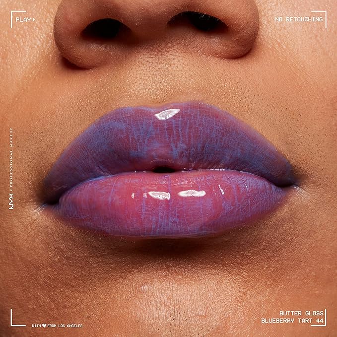 NYX PROFESSIONAL MAKEUP Butter Gloss, Non-Sticky Lip Gloss - Blueberry Tart (Periwinkle Blue)-Velvo Beauty