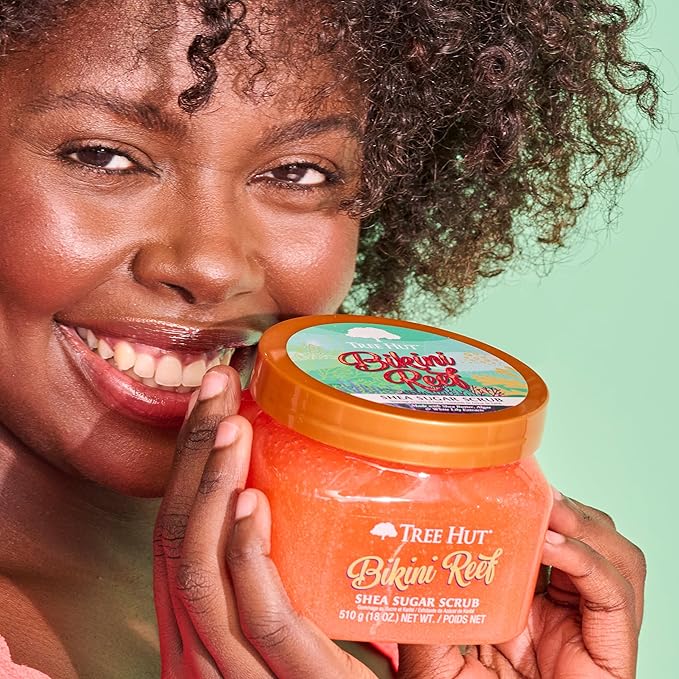 Tree Hut Bikini Reef Shea Sugar Scrub | Exfoliating Body Scrub Removes Dead, Dry Skin for a Soft & Hydrated Feel | Nourishing Essential Body Care | 18 fl oz.-Velvo Beauty