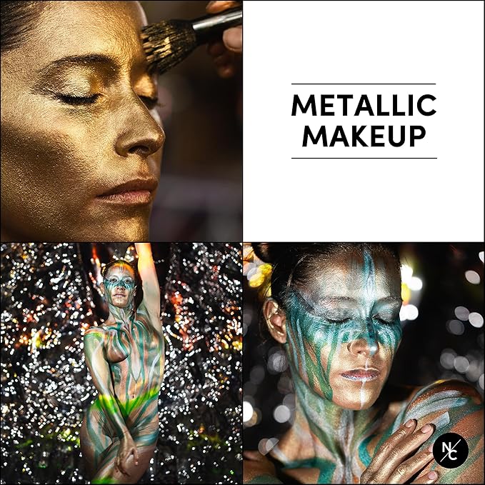Metallic 12-Color Palette - Luxurious Water-Activated Makeup for Face & Body - Shimmering Shades for SFX, Cosplay, Theater, Film & TV Makeup Artists-Velvo Beauty