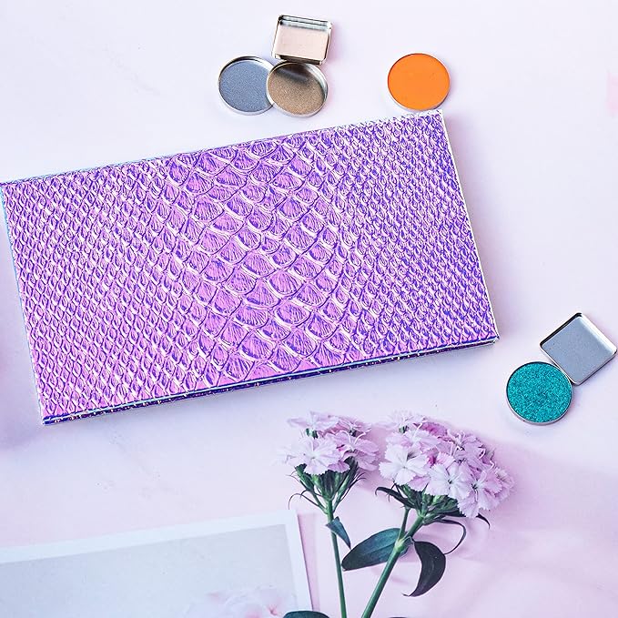 Mermaid Empty Magnetic Palette, Fish scale Empty Magnetic Palette for Highlighters Eyeshadows Lipstick Blush Powder Rectangle Large size (Fish Scales)-Velvo Beauty
