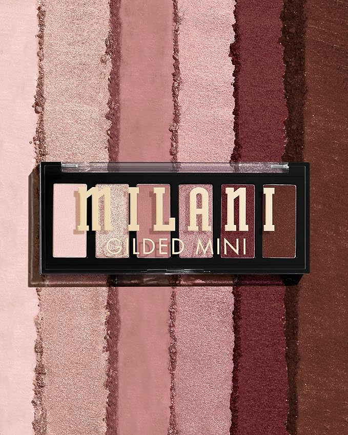 Milani Gilded Mini Eyeshadow Palette with 6 Matte & Shimmer Hues - The Wine Down-Velvo Beauty