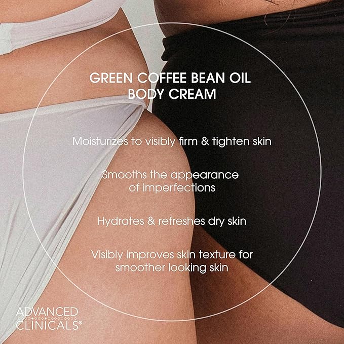 Advanced Clinicals Thermo Firming Green Coffee Bean Moisturizer Body Cream | Anti Cellulite Caffeine Firming Lotion For Legs, Arms, & Body | Skin Care Products | Aging Skin Tightening Cream, 2-Pack-Velvo Beauty