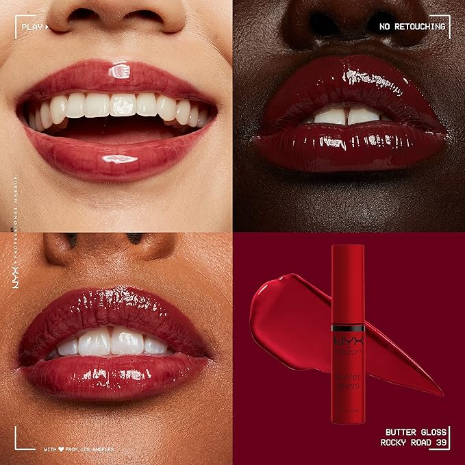 NYX PROFESSIONAL MAKEUP Butter Gloss, Non-Sticky Lip Gloss - Rocky Road (Wine)-Velvo Beauty