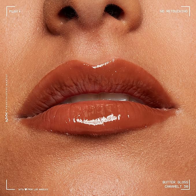 NYX PROFESSIONAL MAKEUP Butter Gloss Brown Sugar, Non-Sticky Lip Gloss - Caramelt (Medium Brown)-Velvo Beauty