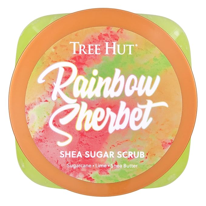 Tree Hut Rainbow Sherbet Shea Sugar Scrub | Exfoliating Body Scrub Removes Dead, Dry Skin for a Soft & Hydrated Feel | Nourishing Essential Body Care | 18 fl oz.-Velvo Beauty