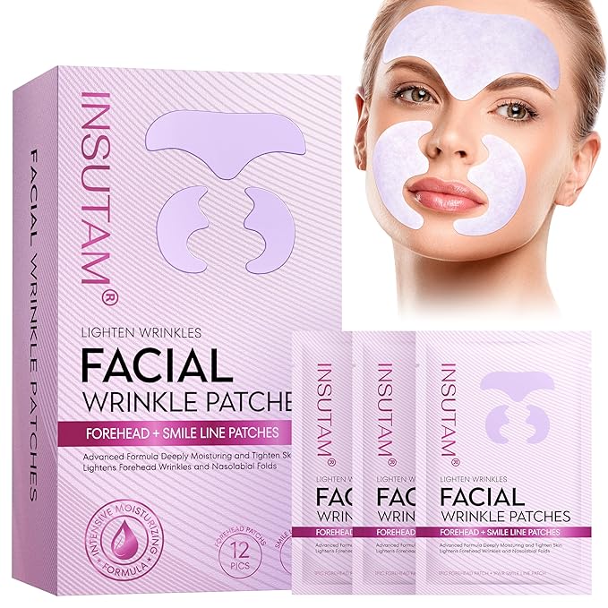 Forehead Wrinkle Patches for Anti-wrinkles: Overnight Face Wrinkles Patches to Lift Smile Lines for Women (PINK)-Velvo Beauty