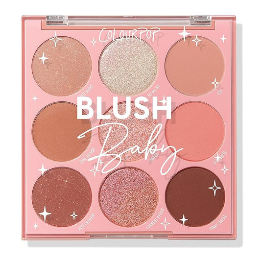 ColourPop Eyeshadow Palette - Eye Makeup Palette with Matte, Metallic, Matte Sparkle & Glitter Finishes - High-Pigment Eye Makeup with a Long-Wearing Formula - Blush Baby (0.3 oz)-Velvo Beauty