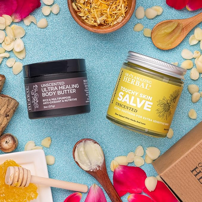 Ora's Amazing Herbal, Eczema Treatment, Touchy Skin Salve, Ultra Healing Body Butter, Organic Calendula for Skin, Herbal Salves, Unscented Skin Care-Velvo Beauty
