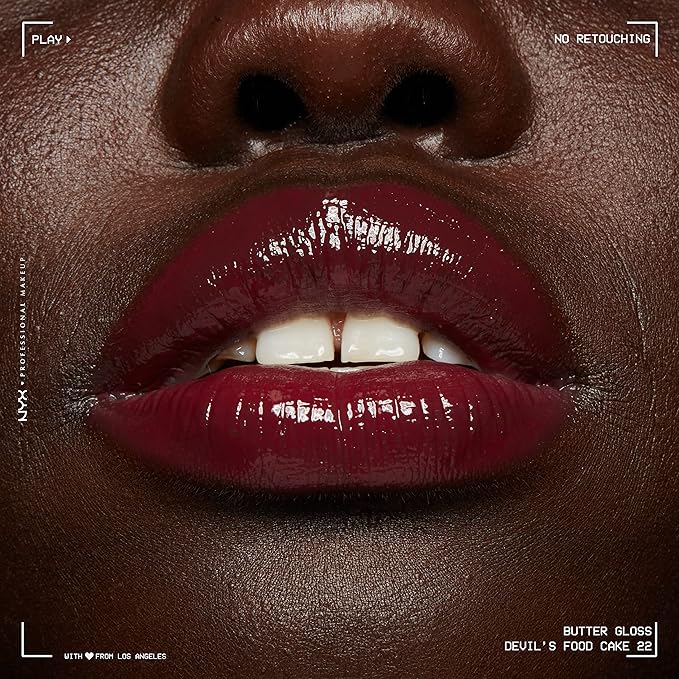 NYX PROFESSIONAL MAKEUP Butter Gloss, Non-Sticky Lip Gloss - Devil's Food Cake (Deep Plum)-Velvo Beauty