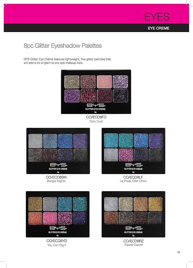 BYS Glitter Gel Makeup Palette 8 shades - Razzle Dazzle-Velvo Beauty