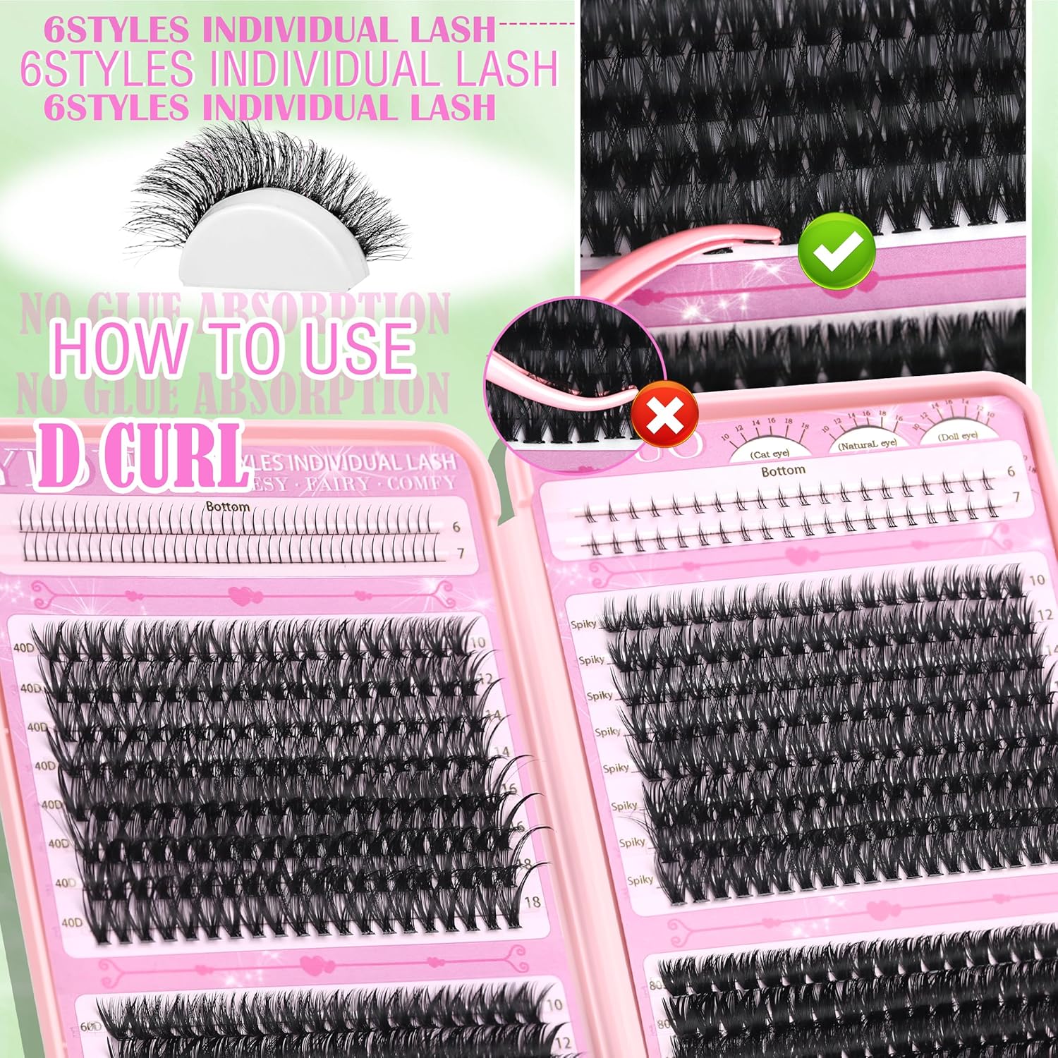 Lashes Clusters Kit 1846Pcs Bulk Packs Volume False Eyelash Extensions D Curl Wispy Individual Eyelashes, Volume Studio Effect, Wholesale Large Pack with Glue&Seal|Tweezers|Removers|Cleanser-Velvo Beauty