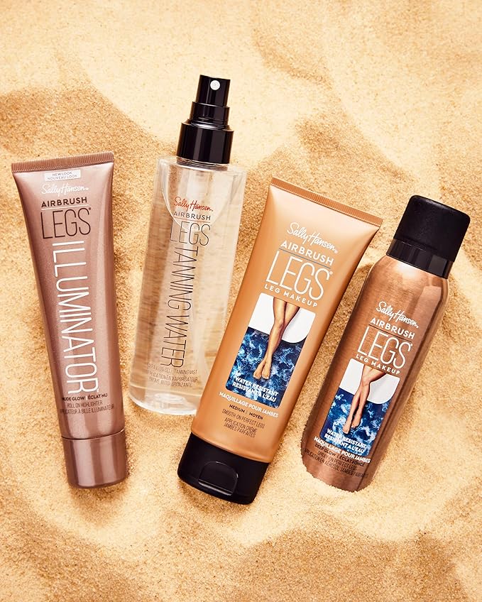 Sally Hansen Airbrush Legs® Illuminator™, Leg Makeup, Nude Glow, Easy Application, Flawless Looking Legs, Rollerball Applicator-Velvo Beauty