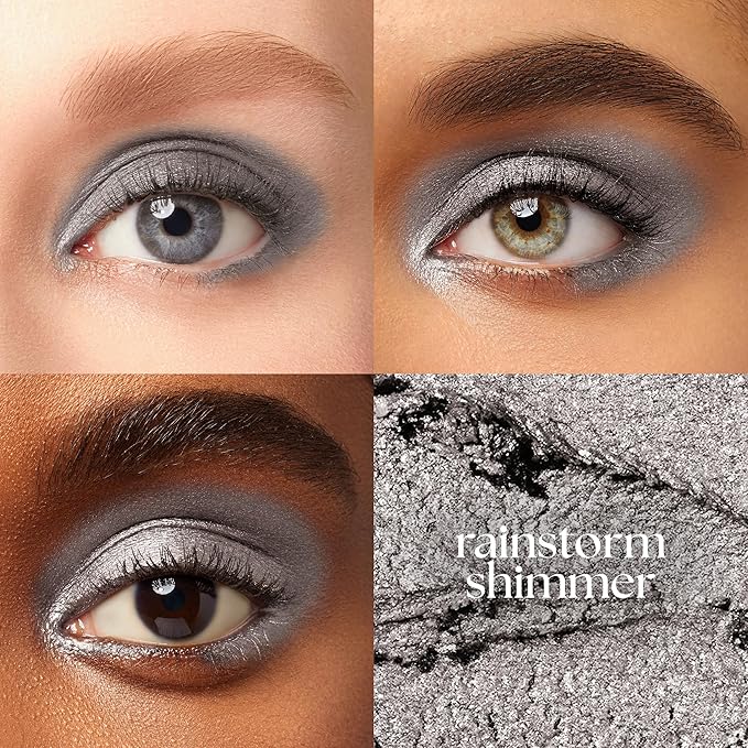 Julep Eyeshadow 101 Cream-to-Powder Waterproof Shadow Stick – Rainstorm Shimmer – Long-Lasting, Crease-Proof, Deep Silver Shimmer Cream Eyeshadow with Built-in Smudger-Velvo Beauty