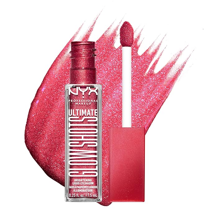 NYX PROFESSIONAL MAKEUP Ultimate Glow Shots, Liquid Eyeshadow, Long-Lasting Shimmer Eye Shadow with Vitamin C - Raspberry Rave-Velvo Beauty