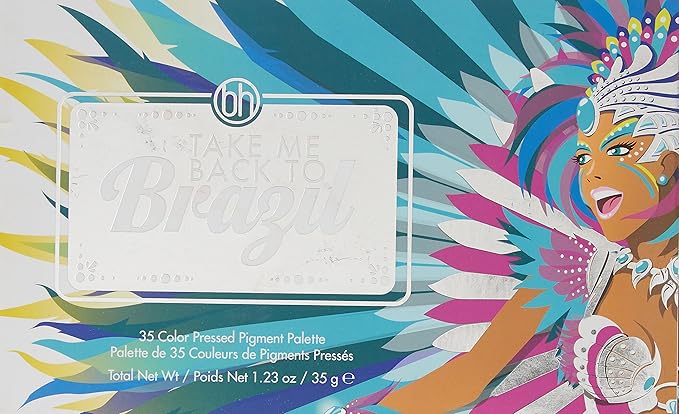 bh Cosmetics, 35 Color Eyeshadow Palette, Take Me Back To Brazil, Pressed Pigment, 8.3 oz-Velvo Beauty