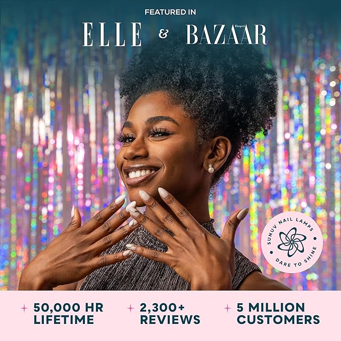 SUNUV LED UV Nail Light, UV Lamp for Gel Nails Polish with 4 Timer Settings, LCD Display Removable Base, SUN4S Pink-Velvo Beauty