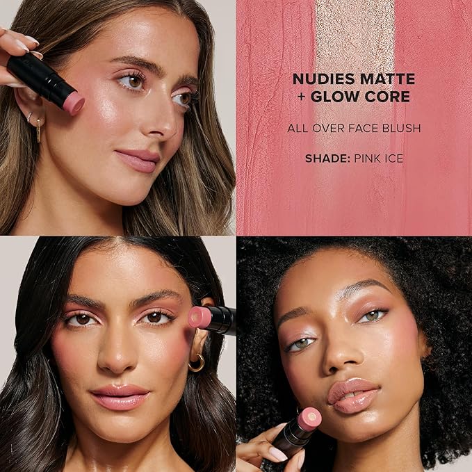 Nudies Matte + Glow Core All Over Face Blush Color - Pink Ice-Velvo Beauty