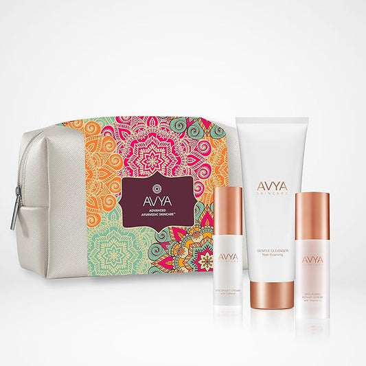 Avya Age Beautifully - Gentle Cleanser 4 oz. + Eye Bright Cream 0.5oz. + AA Power Serum 1oz.-Velvo Beauty
