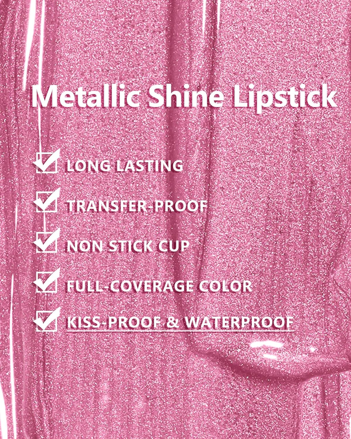 MAKI YIKA Metallic Pink Lipstick for Women Nude Pink Lipsticks Long Lasting Glitter Lipstick No Smudge No Transfer Liquid Lip Gloss (BR21 Sweet Rose)-Velvo Beauty