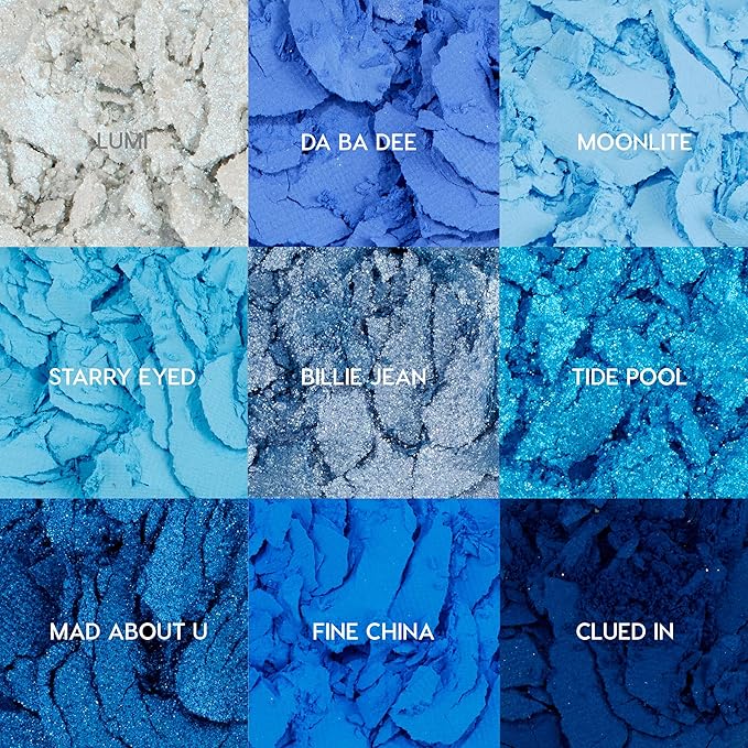 ColourPop Blue Moon Shadow Palette - Monochromatic Blue Shadow Palette with Matte, Metallic and Duochrome Finishes - High-Pigment Eye Makeup with a Long-Wearing Formula (0.3 oz)-Velvo Beauty