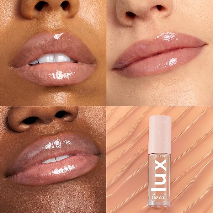 Colourpop Lux Lip Oil - Hydrating, Sheer Tinted Lip Oil Formulated with Antioxidant-Rich Chamomile Extract & Calendula Oil - Non-Greasy, Nourishing Soft-Warm Nude Lip Oil - Skinny Dip (0.16 oz)-Velvo Beauty