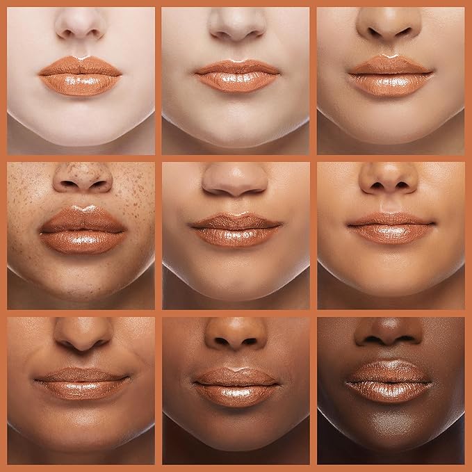 Oulac Pumpkin Color Lipstick with Metallic 3D Shine Hydrating Formula, High Impact Lip Color, Vegan Beauty, Full Coverage Lip Makeup, Christmas Gifts for Women, Persimmons(19)-Velvo Beauty