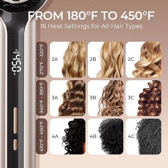 TYMO Hair Straightener Brush - Upgraded Ionic Plus Straightening Brush with Dense Bristles, 16 Temps, Dual Voltage | Ceramic Hot Comb for Women | Flat Iron for Thick Curly Hair, Gold-Velvo Beauty