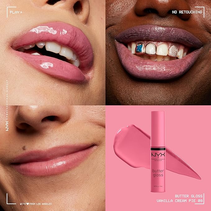 NYX PROFESSIONAL MAKEUP Butter Gloss, Non-Sticky Lip Gloss - Vanilla Cream Pie (Mauve)-Velvo Beauty