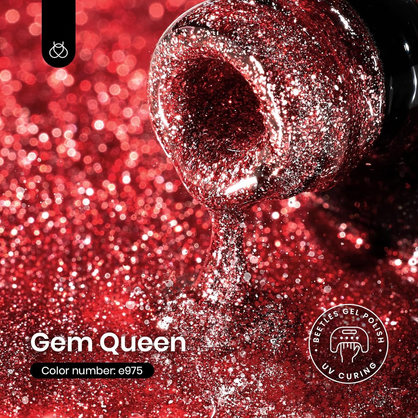 Beetles Red Cat Eye Gel Nail Polish, 15ml Glitter Nail Polish with Magnet Gel Soak Off UV LED Nail Lamp Reflective Nail Art DIY Home Manicure Design Gift for Women-Velvo Beauty