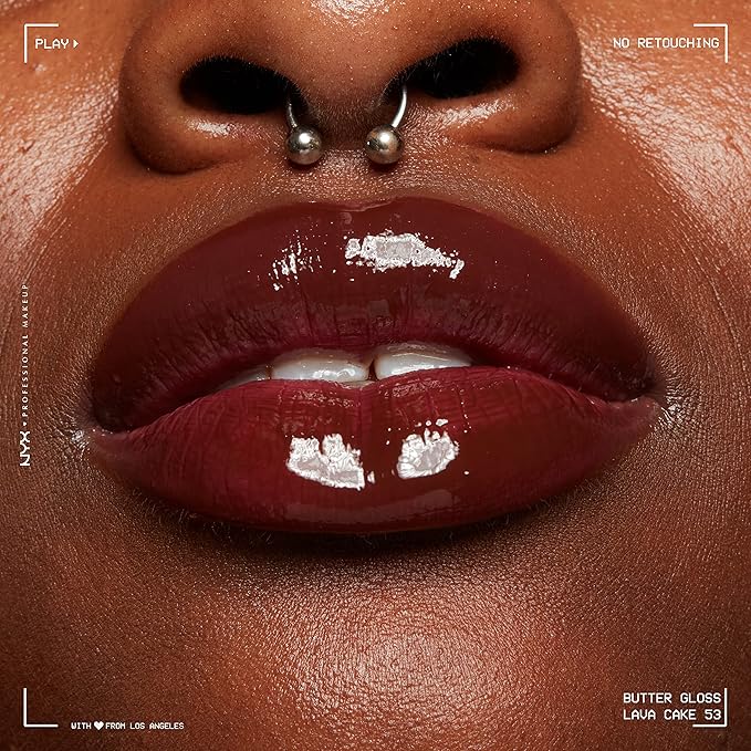 NYX PROFESSIONAL MAKEUP Butter Gloss Brown Sugar, Non-Sticky Lip Gloss - Lava Cake (Rich Brown)-Velvo Beauty