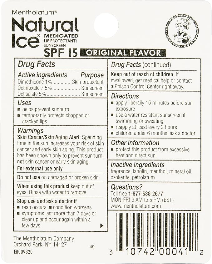 Natural Ice Original SPF 15 Medicated Lip Balm - 12 Count Pack-Velvo Beauty