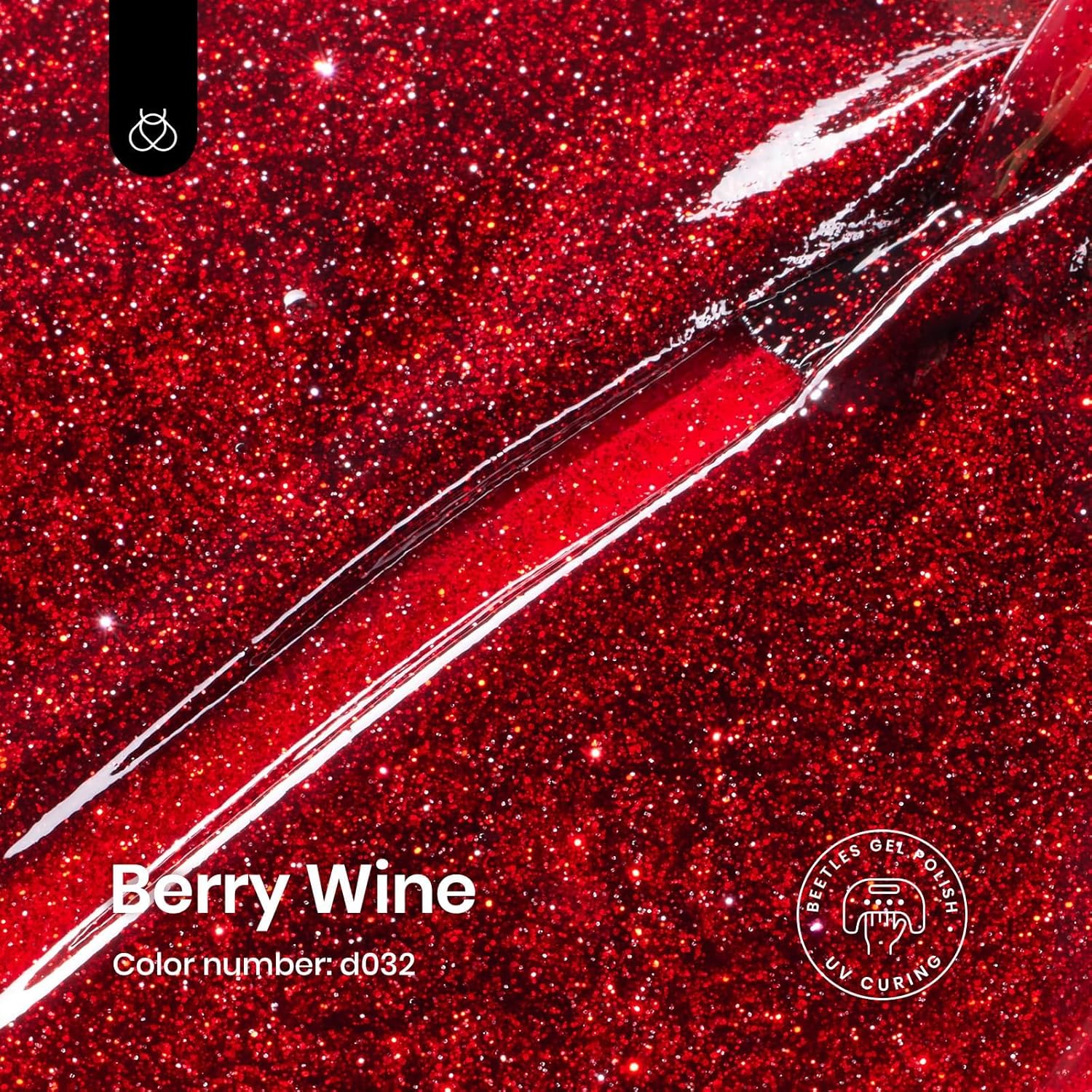 Beetles Glitter Red Gel Nail Polish Wine Red Shimmer Gel Polish 1Pcs 0.5Oz 15ml Soak Off UV LED Nail Lamp Nail Art Manicure Salon DIY Home Nail Design Decoration-Velvo Beauty