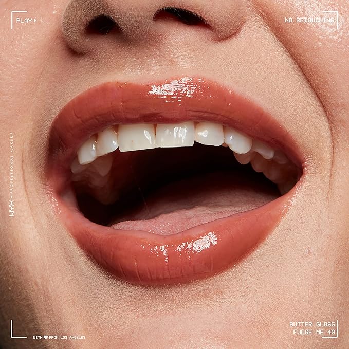 NYX PROFESSIONAL MAKEUP Butter Gloss Brown Sugar, Non-Sticky Lip Gloss - Fudge Me (Warm Brown)-Velvo Beauty