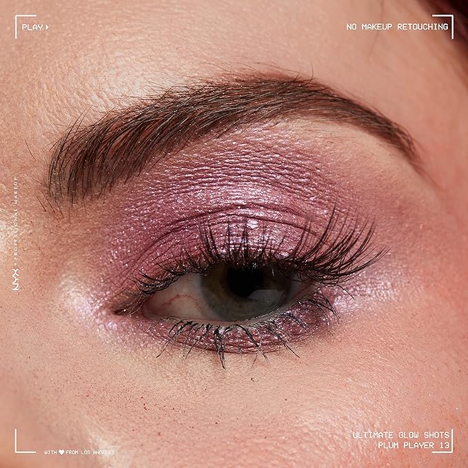 NYX PROFESSIONAL MAKEUP Ultimate Glow Shots, Liquid Eyeshadow, Long-Lasting Shimmer Eye Shadow with Vitamin C - Plum Player-Velvo Beauty