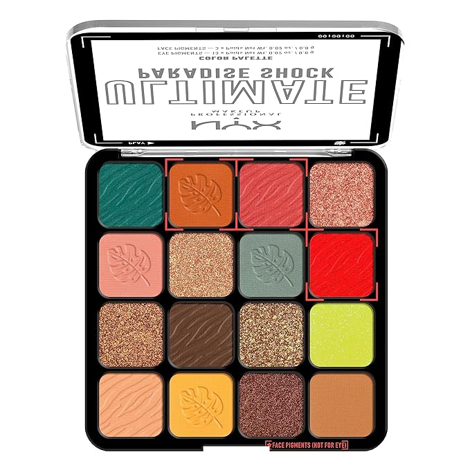 NYX PROFESSIONAL MAKEUP, Ultimate Shadow Palette, Eyeshadow Palette - Paradise Shock-Velvo Beauty