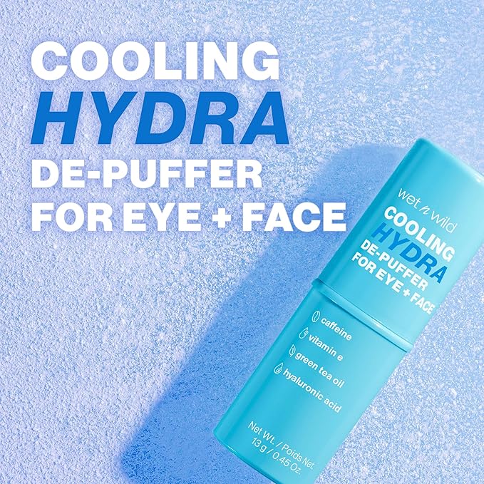 wet n wild Cooling Hydra De-Puffer, Soothing Face Makeup Primer Stick with Vitamin E & Caffeine, Instant Skin Refreshments for All Skin Types and Complexions, Vegan & Cruelty-Free-Velvo Beauty