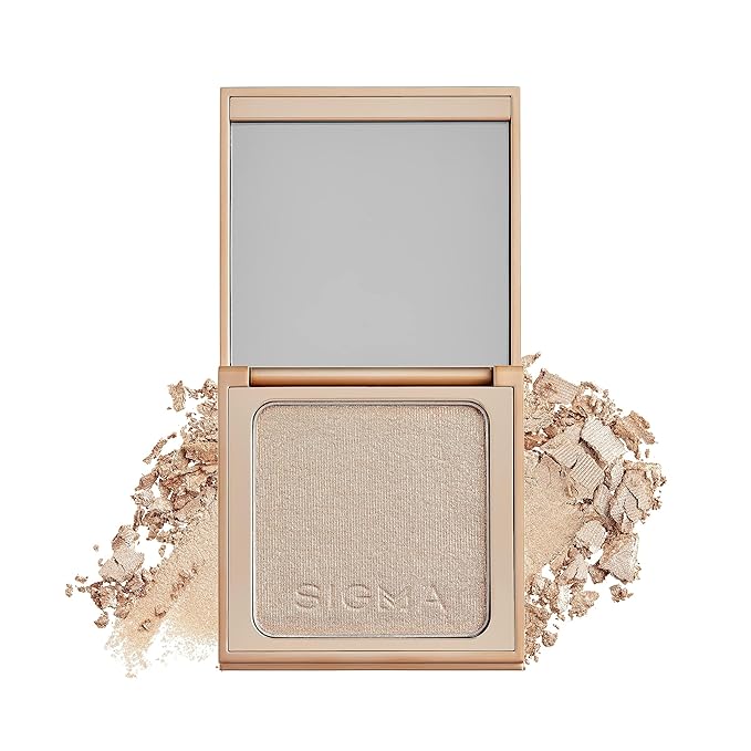 Sigma Beauty Highlighter Makeup – Illuminating Highlighting Powder for Face, Sheer Glimmer Face Highlighter for Cheeks, Cupid’s Bow, & Brow Bone (Savanna, Fiery Bronze Metallic)-Velvo Beauty
