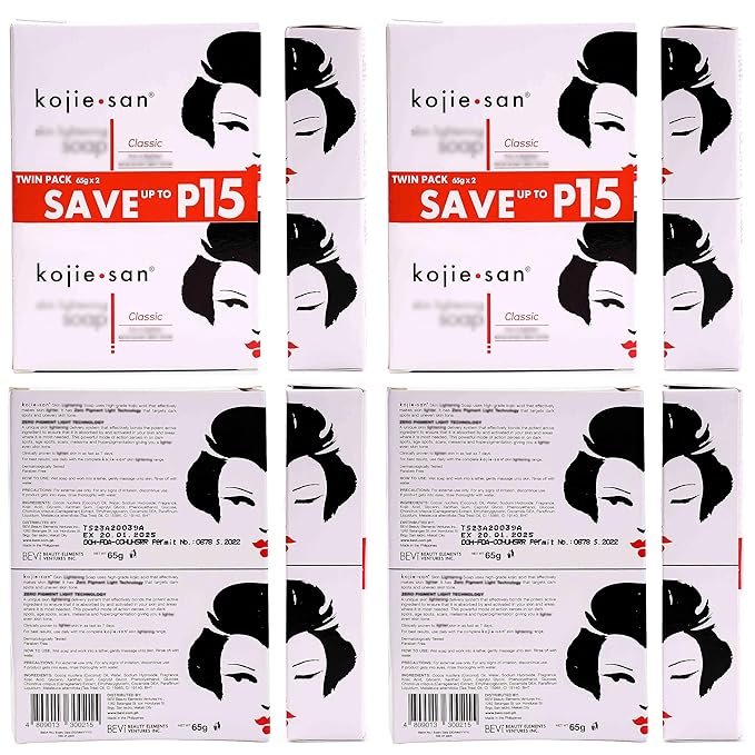 Kojie San Skin Brightening Brush Set - Original Kojic Acid Soap That Helps Reduces Dark Spots & Other Types of Skin Damage – 65g x 6 Bars and Relumins Deep Pore Facial Cleansing Brush-Velvo Beauty