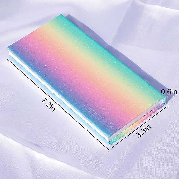 2PCS PU leather pastel sparkle empty magnetic palette with 10Pcs 26mm Round Metal Pans and 10Pcs 23mm square Metal Pans,DIY Eye Shadow makeup palette,elastic, flexible and lubricated, waterproof and easy to clean (Suit-1)-Velvo Beauty