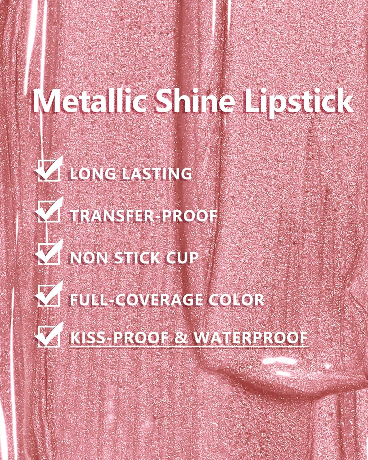 MAKI YIKA Pink Nude Lipstick for Women Metallic Lipsticks Glitter Long Lasting Lipstick No Smudge No Transfer Liquid Lip Gloss (BR017 Love Fighter)-Velvo Beauty
