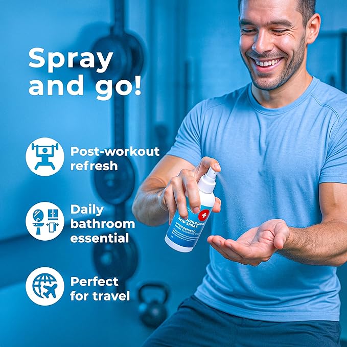 Hypochlorous Acid Spray (8oz, Reduces Acne), Targets Bacteria - HOCL Facial Cleanser Acne Spray for Face, Body, Eczema, Pimples, Breakouts & Overall Skin Recovery (Reduces Redness)-Velvo Beauty