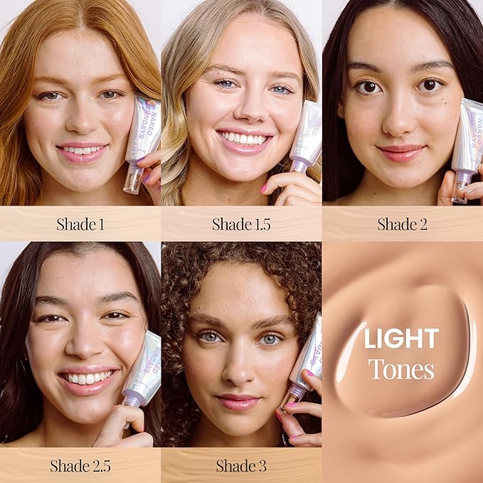 Naked Sundays BeautyScreen™ SPF 50 Mineral Peptide Foundation Tint – 2-in-1 Skin Tint & Mineral Sunscreen | Radiant, Buildable Coverage, Acne-Safe, Infused with Peptides (1 Fair Neutral, 1.01 oz)-Velvo Beauty