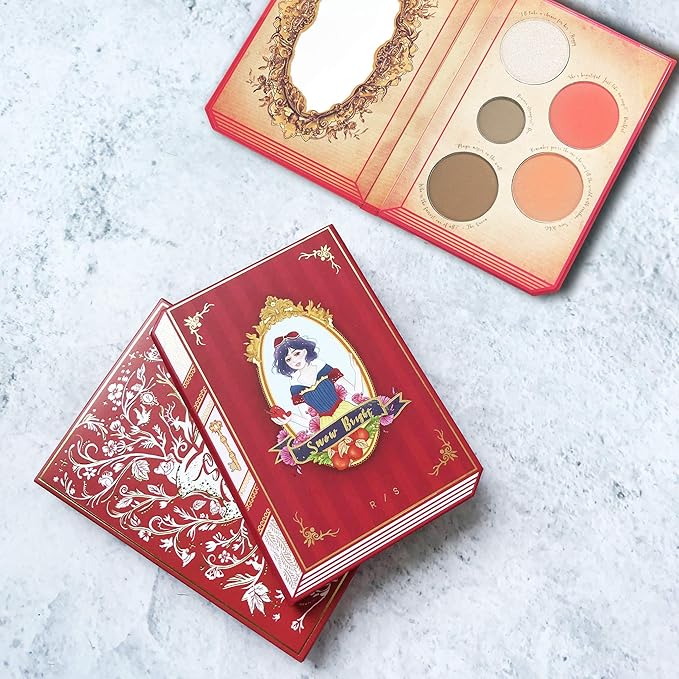READY TO SHINE Snow Bright Contour Highlight Blush Makeup Palette - Smooth and Pigmented - Easy to Blend - Vegan and Cruelty Free - 5 Part Pressed Powder Makeup Kit - With Mirror For All Skin Types-Velvo Beauty