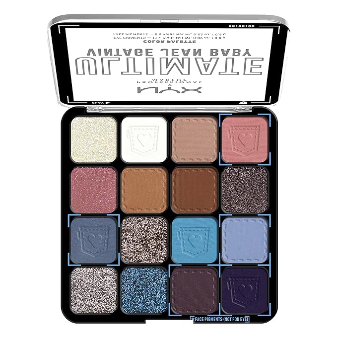 NYX PROFESSIONAL MAKEUP, Ultimate Shadow Palette, Eyeshadow Palette - Vintage Jean Baby-Velvo Beauty