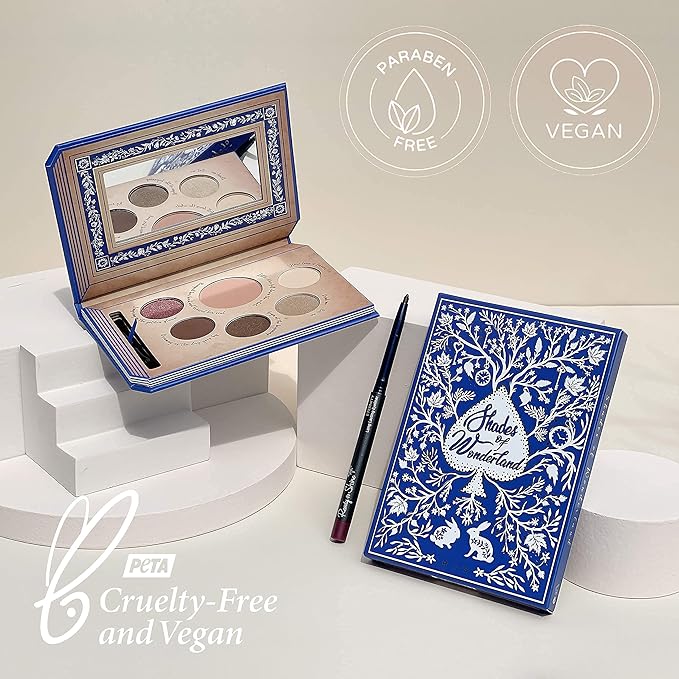 READY TO SHINE Shades of Wonderland Blush and Eyeshadow Palette - Highly Pigmented Shimmer Matte - Smooth With Moisturizing Jojoba Oil - Vegan and Cruelty Free - For All Skin Types-Velvo Beauty