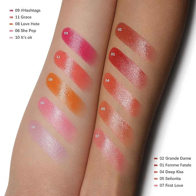 Oulac Watermelon Pink Lipstick - Moisturizing Lip Stick Glossy Tinted Lip Balm, Sheer Shine Juicy Finish, Lightweight and Hydrating Formula for Dry Lip Care, Vegan 2.2g/0.07oz (11)-Velvo Beauty