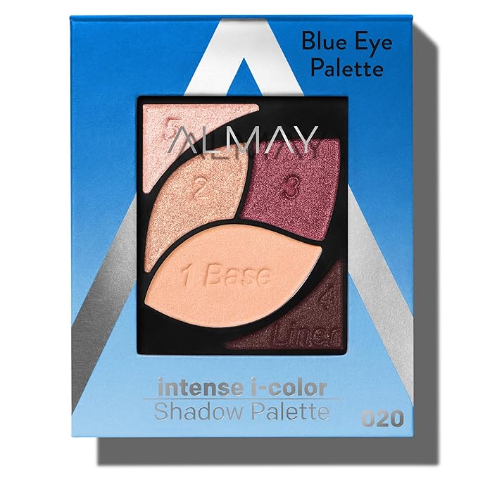 Almay Eyeshadow Palette, Longlasting Eye Makeup, Primer Enriched with Antioxidant Vitamin E, Hypoallergenic, 020 Blue Eyes, 0.1 Oz-Velvo Beauty