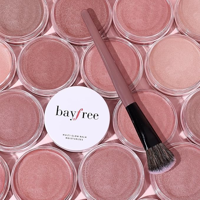 Multi Cream Blush & Blush Brush Set, Korean Makeup Blush for Cheeks, Multi-Use Face Balm, Lightweight & Hydrating, Blendable Color, Non-Greasy, Soft Bristles for Radiant Finish (Pink Sakura)-Velvo Beauty