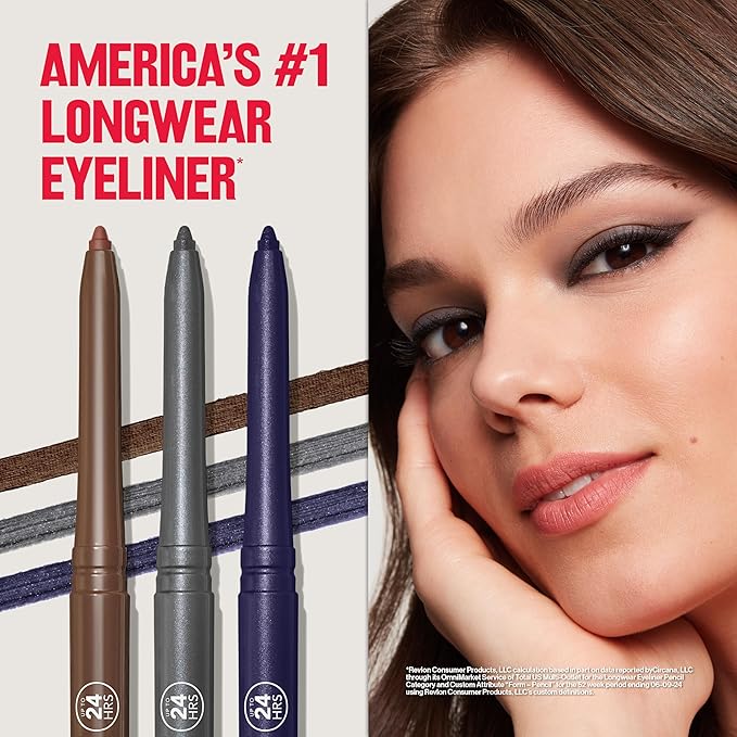 Revlon ColorStay Pencil Waterproof Eyeliner, Smudge-Proof, Eye Makeup with Built-In Sharpener, 206 Jade, 0.01 oz-Velvo Beauty